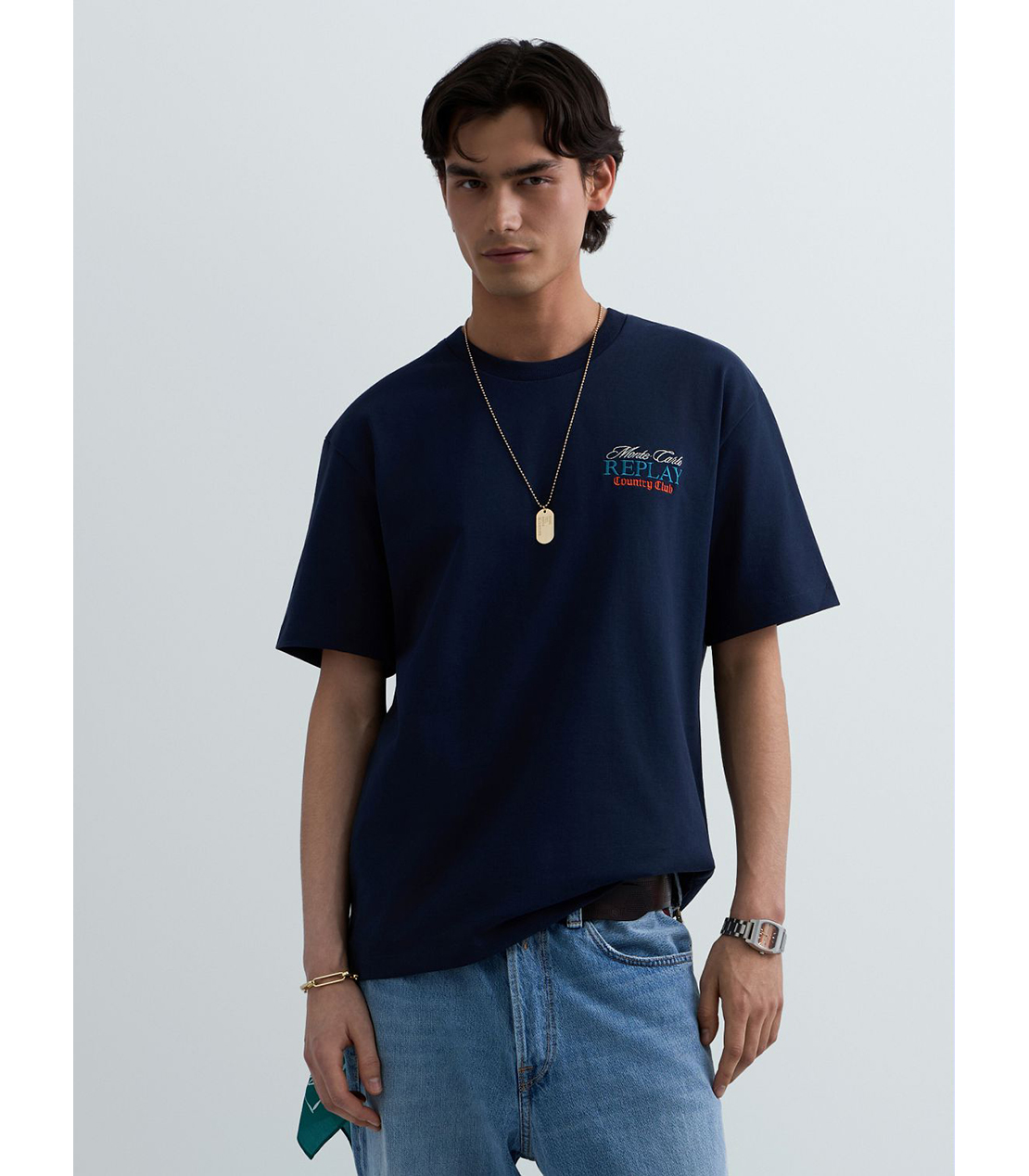 REPLAY &times; Monte Carlo Country Club オーバーサイズ Tシャツ 詳細画像 ネイビー 3